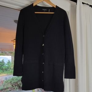 Repeat Black Viscose Blend Cardigan With Silver Buttons Women's XS